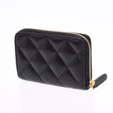 CHANEL Chanel Matrasse Coco Mark Black Gold Metal Fittings Ladies Caviar Skin Coin Case New Same Used Ginzo