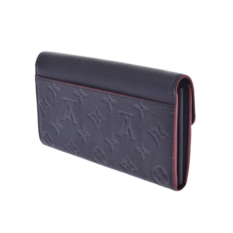 LOUIS Vuitton Louis Vuitton monogram Anne plant Porte Foyle Sala Marie Rouge m62125 women's leather long wallet AB rank used silver stock