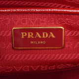 PRADA Prada Red Ladies Saffiano Enamel Handbag AB Rank Used Ginzo