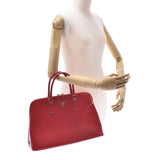 PRADA Prada Red Ladies Saffiano Enamel Handbag AB Rank Used Ginzo