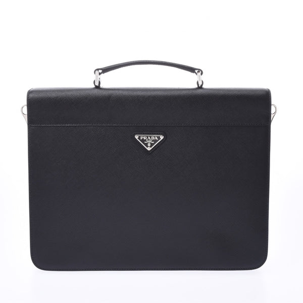PRADA Prada Briefcase Black Men's Saffiano Business Bag A Rank Used Ginzo