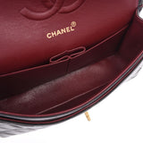 CHANEL Chanel, Mazar, Chorda, 25cm, Flap, Black Gold, Gold, Ladies, Ramskin, Sharder Bag, Class A, Chord, Chord, Silver.