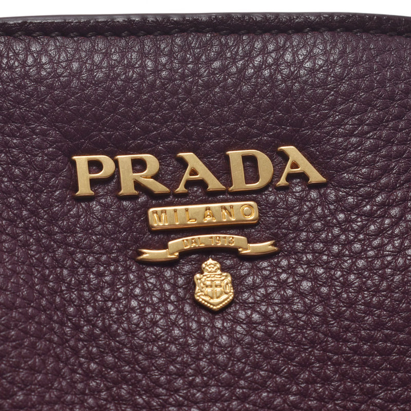 PRADA普拉达（Prada）手提袋波尔多金色金属配件BN2694女士小牛皮2WAY袋A级二手Ginzo