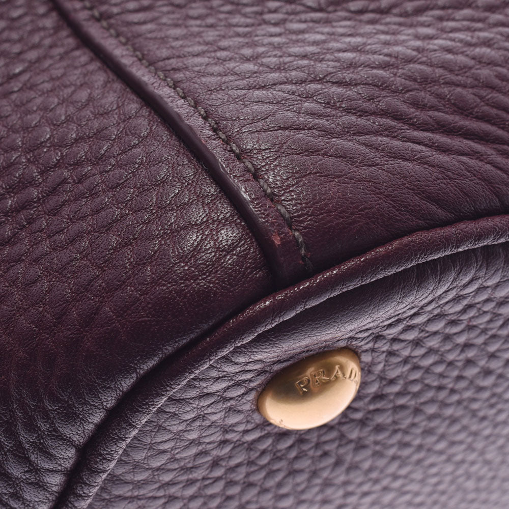 プラダトートバッグ ボルドー ゴールド金具 レディース カーフ 2WAY