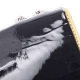 CHANEL Chanel 2.55 chain shoulder bag black silver metal fittings women's enamel shoulder bag B-rank used silver warehouse