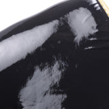 CHANEL Chanel 2.55 chain shoulder bag black silver metal fittings women's enamel shoulder bag B-rank used silver warehouse