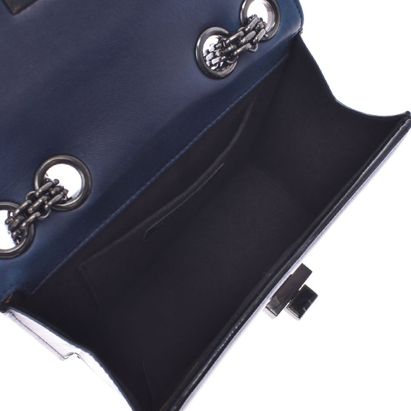 CHANEL CHANEL 2.55 Chain Shoulder Bag Navy Black Metal Fittings Ladies Enamel Shoulder Bag B Rank Used Ginzo