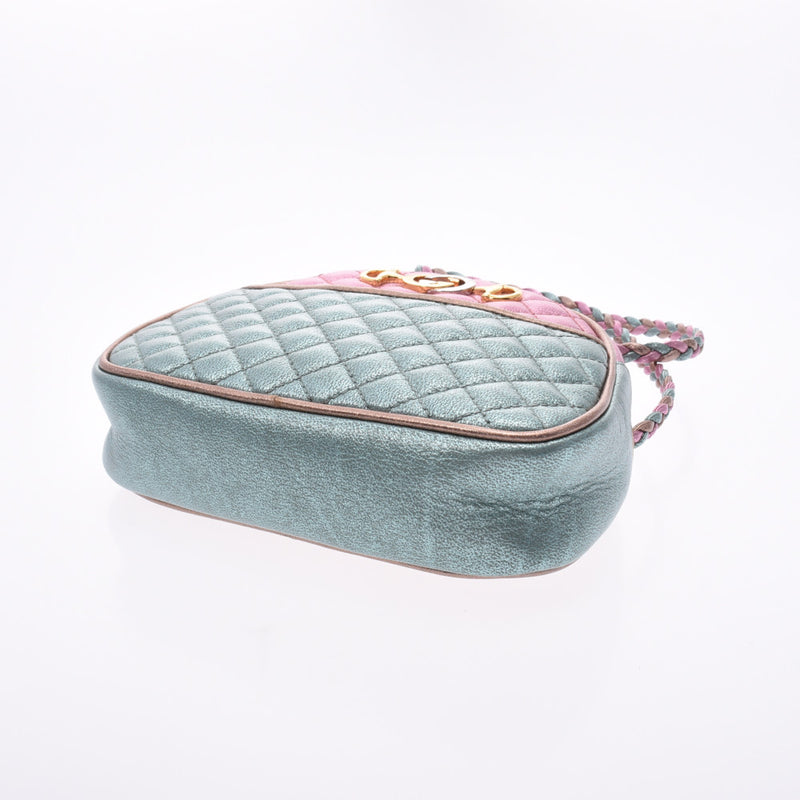 GUCCI Gucci Laminate Quilted Shoulder Bag Pink / Green 534951 Ladies Leather Shoulder Bag AB Rank Used Ginzo