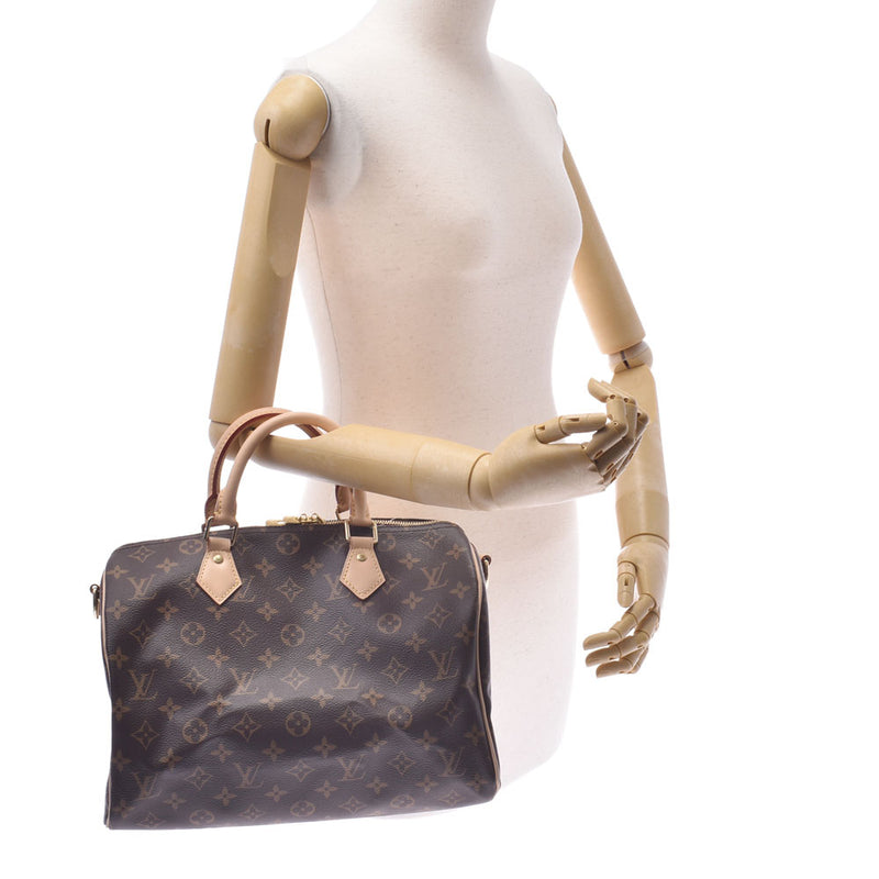 LOUIS Vuitton Louis Vuitton monogram speedy bandriere 30 Brown M41112 unisex monogram canvas handbag Shindo used silver