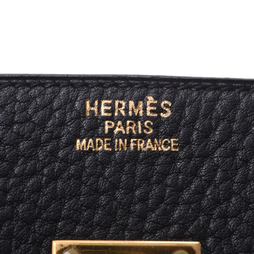 Hermes 3514139 black gold hardware embroidery Henri fjord handbag