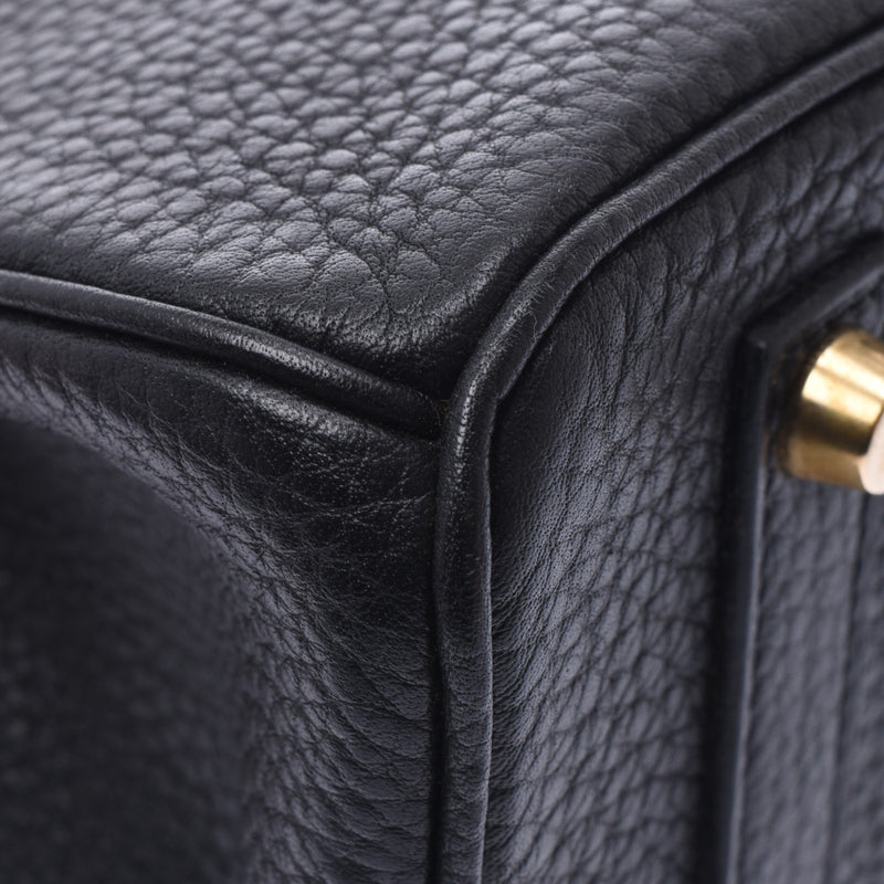 Hermes Birkin bag 35 black gold hardware f / D (circa 2002) Unisex fjord handbag