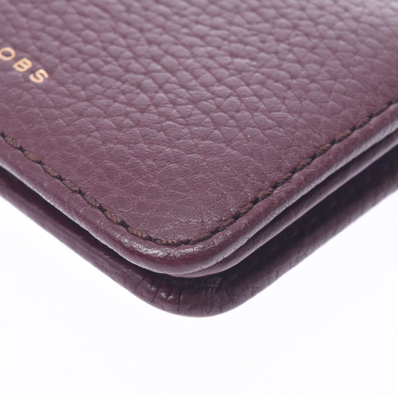 MARC JACOBS Marc Jacobs Business Card Holder Bordeaux Unisex Calf Card Case A Rank Used Ginzo
