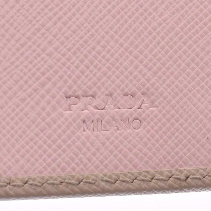 PRADA Prada Compact Wallet Beige Gold Bracket 1M0204 Women's Safiano Two-folded wallet AB rank used Silgrin