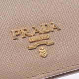 PRADA Prada Compact Wallet Beige Gold Bracket 1M0204 Women's Safiano Two-folded wallet AB rank used Silgrin
