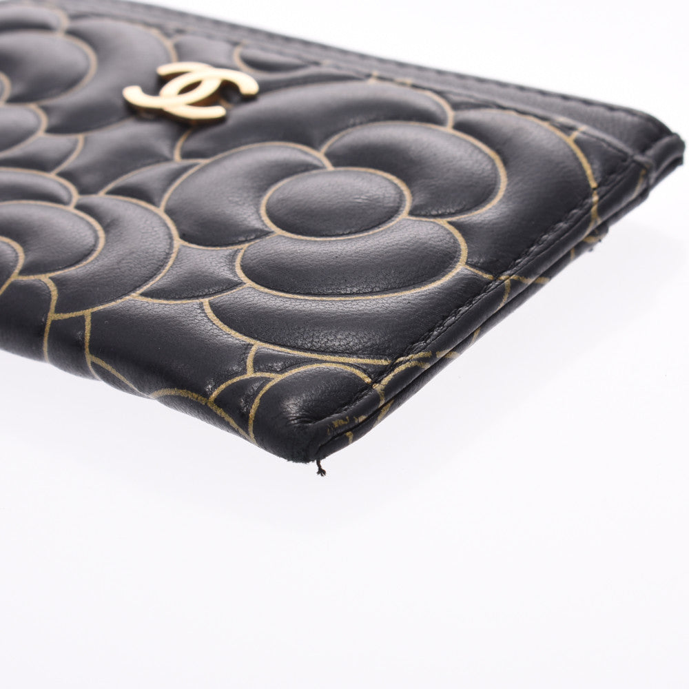 シャネルカメリア 黒 レディース カードケース CHANEL 中古 – 銀蔵