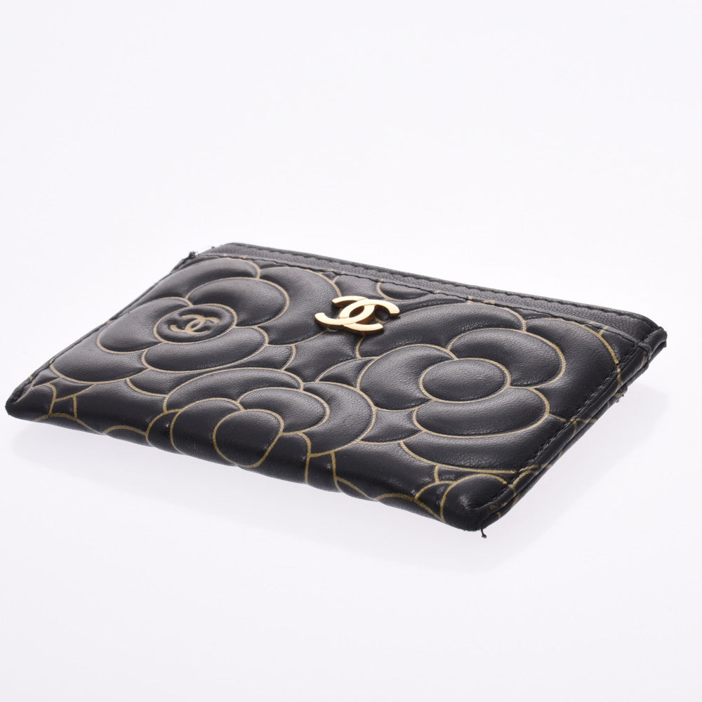 シャネルカメリア 黒 レディース カードケース CHANEL 中古 – 銀蔵