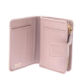 PRADA Prada L-shaped Fastener Purse Compact Wallet Pink Beige Gold Bracket 1ML018 Women's Leather Type Press Folded Wallet New Sale Silver