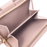 PRADA Prada L-shaped Fastener Purse Compact Wallet Pink Beige Gold Bracket 1ML018 Women's Leather Type Press Folded Wallet New Sale Silver