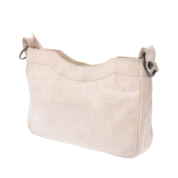 Balenciaga Valenciaga The Hip Ivory Unisex Leather Shoulder Bag B Rank Used Silgrin
