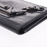 Balenciaga Valenciaga Classic Money Black 163471 Unisex Leather Long Wallet B Rank Used Sinkjo