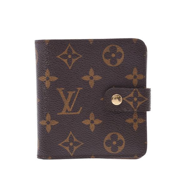 Louis Vuitton Monogram compact zip brown m61667 Unisex Monogram canvas Wallet