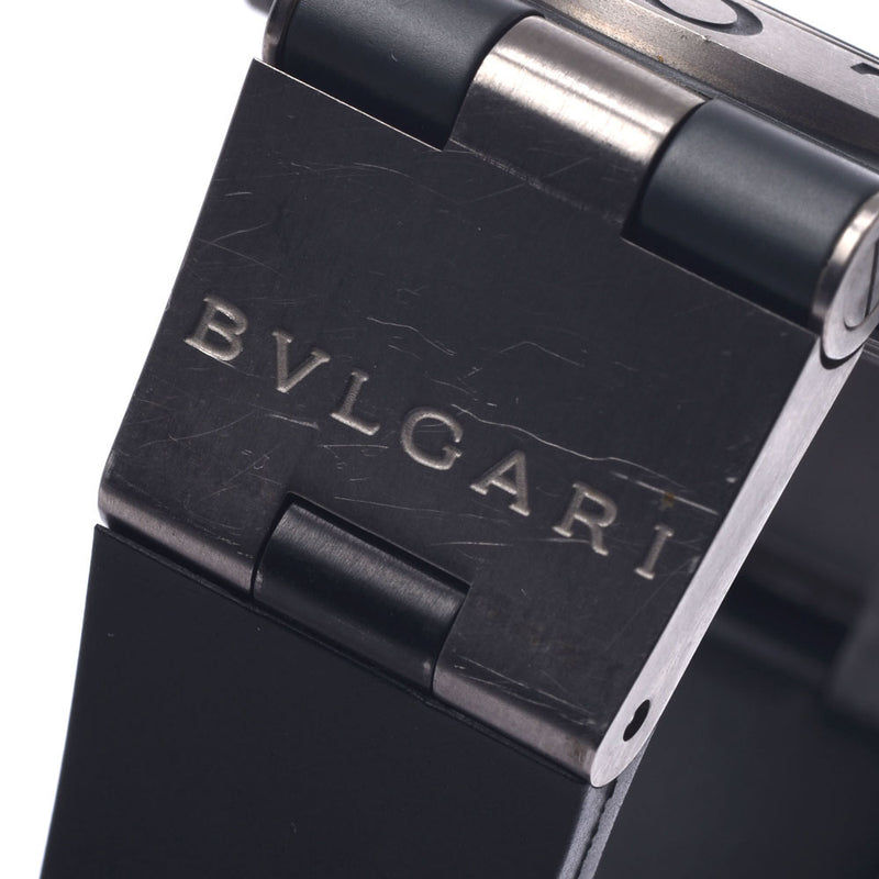 BVLGARI Burghali, Digono Titanium, TI38TA, Mensor, Titanium, and the Rabber, the clock, the black, literally, the black-black, the AB-Rank, used, used silver.