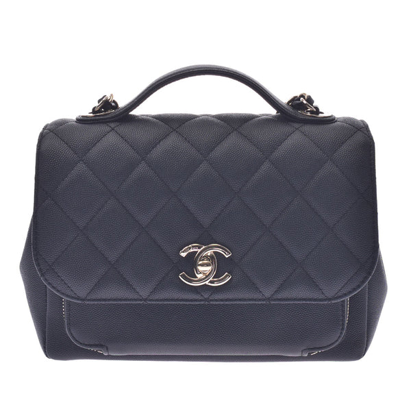CHANEL Chanel top handle flap bag black gold bracket ladies caviar skin shoulder bag A rank used sinkjo