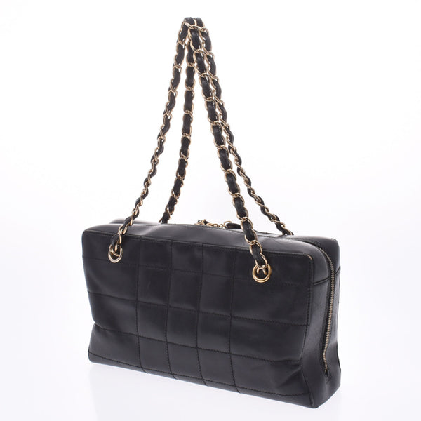 Chanel Chanel Chocoover Chain Handbag Black Gold Bracket Women's Curf Handbag C Rank Used Sink