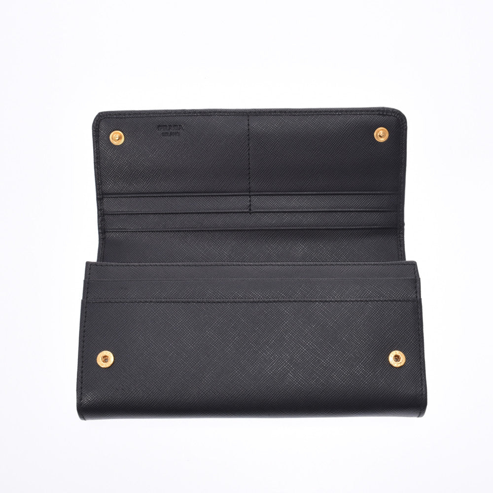 プラダL字ファスナー パスケース付き 黒 ユニセックス 長財布 1M1349  