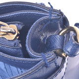 Salvatore Ferragamo Ferragamo 2way Bag Gunchini Blue Gold Bracket Women's Leather Hand Bag AB Rank Used Silgrin