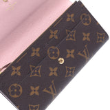 Louis Vuitton Monogram portage Womens Silver Rose Monogram canvas length wallet a