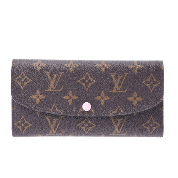 Louis Vuitton Monogram portage Womens Silver Rose Monogram canvas length wallet a