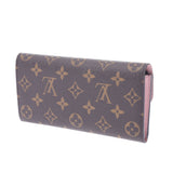 Louis Vuitton Monogram portage Womens Silver Rose Monogram canvas length wallet a