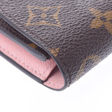 Louis Vuitton Monogram portage Womens Silver Rose Monogram canvas length wallet a