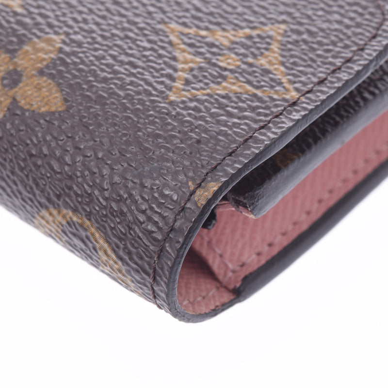 Louis Vuitton Monogram portage Womens Silver Rose Monogram canvas length wallet a