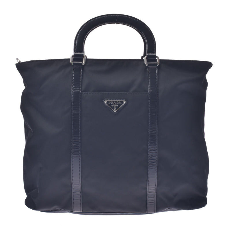 PRADA プラダ 2WAYトートバッグ 黒 ユニセックス ナイロン/レザー ハンドバッグ ABランク 中古 銀蔵