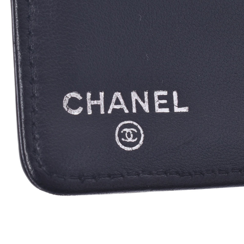 CHANEL Chanel Two-fold wallet black ladies Curf long wallet AB rank used sinkjo