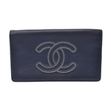 CHANEL Chanel Two-fold wallet black ladies Curf long wallet AB rank used sinkjo