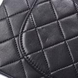 CHANEL シャネル チェーンショルダーバッグ 二重蓋 黒 ゴールド金具 レディース ラムスキン ショルダーバッグ ABランク 中古 銀蔵