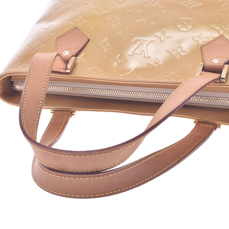 LOUIS VUITTON Monogram Vernis Houston Hand Bag Beige M91004 LV