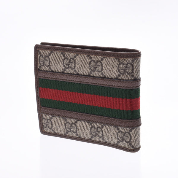 GUCCI Gucci Offidia Beige 597609 Unisex GG Sprim Canvas Two Folded Wallets AB Rank Used Silgrin