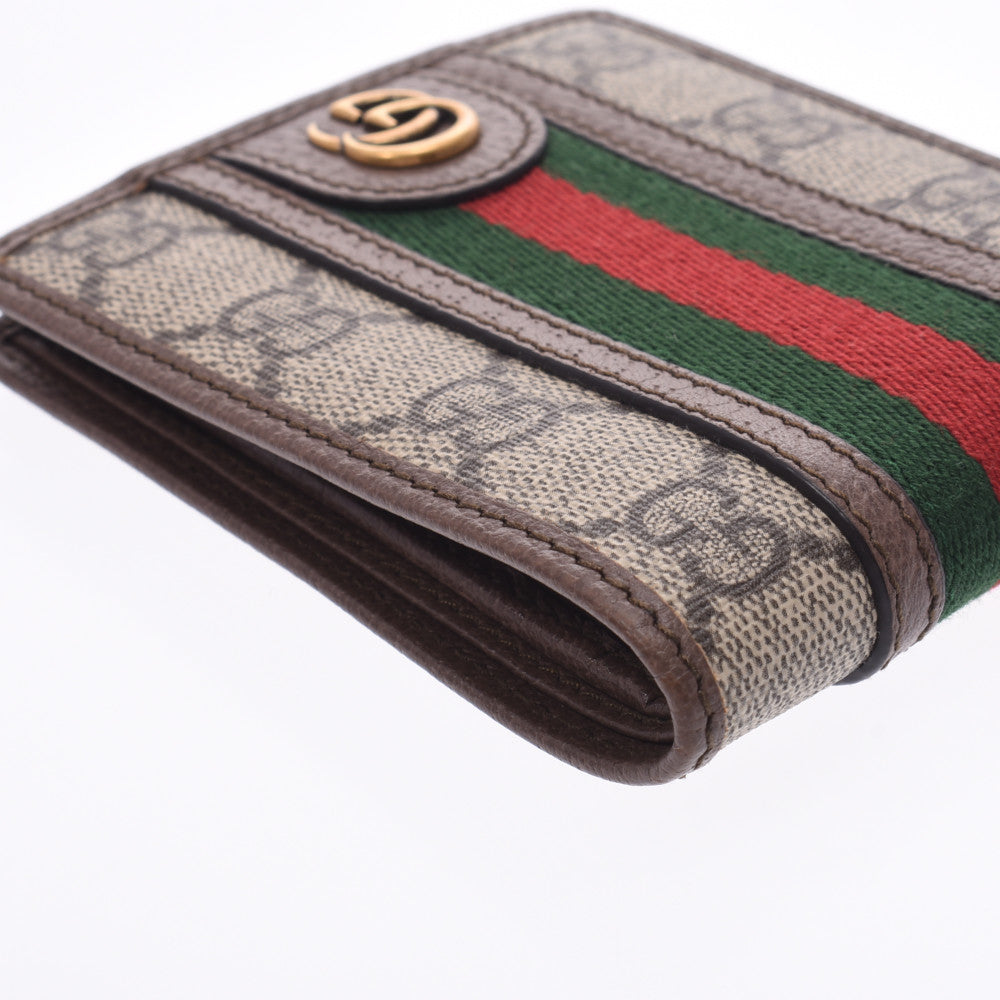 グッチオフィディア ベージュ系 ユニセックス 二つ折り財布 597609