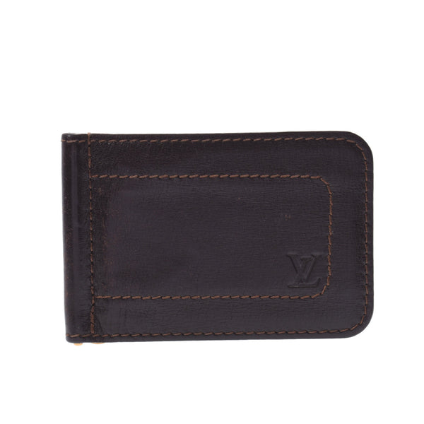 Louis Vuitton Louis Vuitton Portfoi Shapan Money Clipped Utah Cafe Antique Gold Bracket M95454 Men's Leather Wallet B Rank Used Silgrin