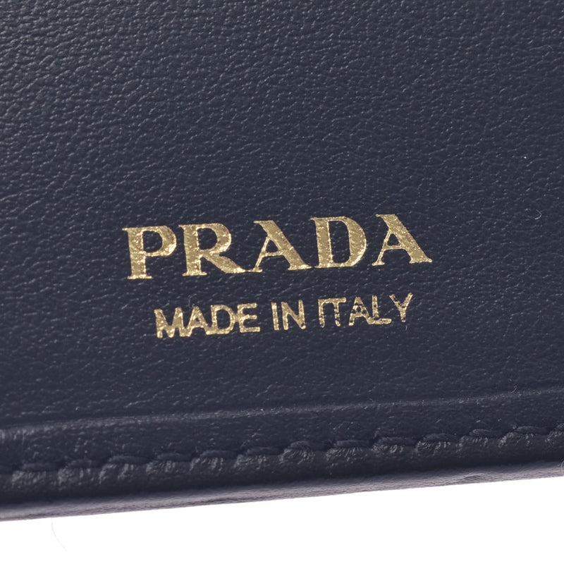 PRADA Prada L Cold Fastener Purse Black Gold Bracket 1ML225 Ladies Leather Two Folded Wallets Unused Silgrin