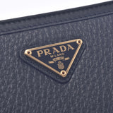 Prada Prada L冷紧固件钱包黑金支架1ml225女士皮革两折叠钱包未使用的Silgrin