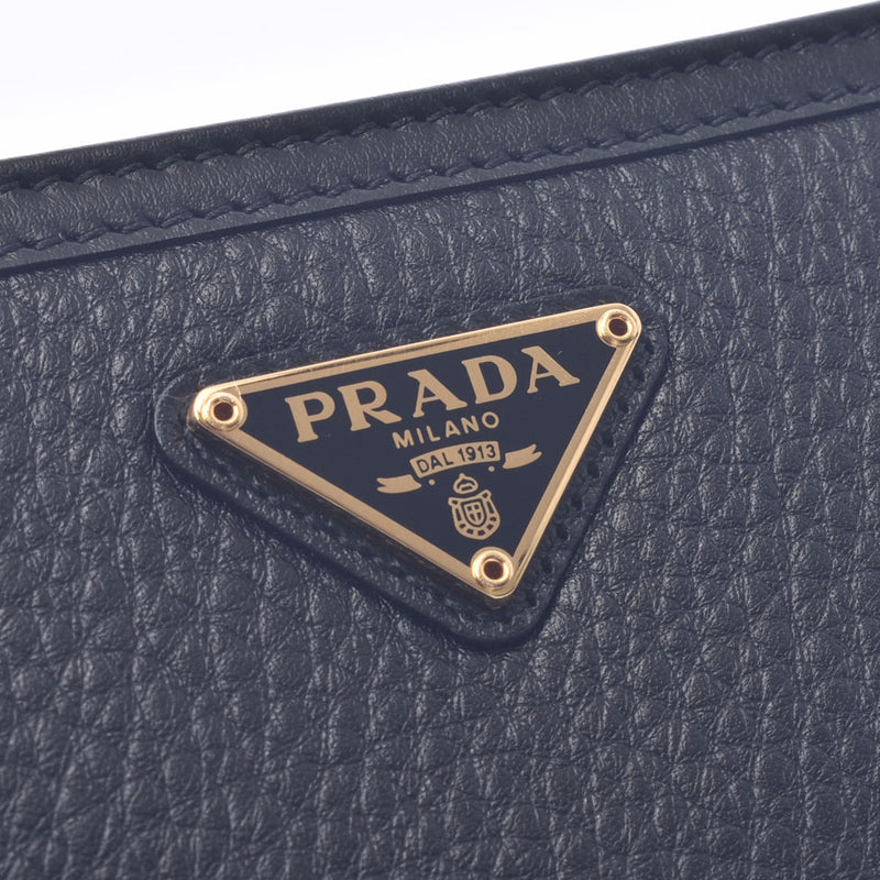 PRADA Prada L Cold Fastener Purse Black Gold Bracket 1ML225 Ladies Leather Two Folded Wallets Unused Silgrin