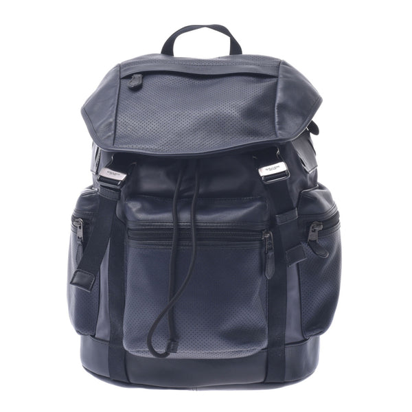 COACH Coach Backpack Outlet Black / Gray F57477 Men's Leather / Nylon Rucks Day Pack B Rank Used Sinkjo