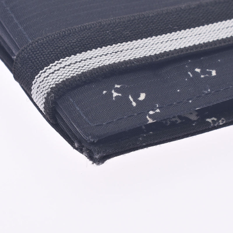 Chanel Chanel Old Travel Line Fastener Long Wallet Black Unisex Nylon Two-fold Wallet AB Rank Used Silgrin