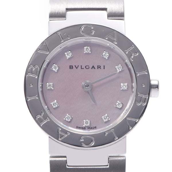 Bvlgari Bulgari Burgari Burgari 23 12P钻石BB23SS女SS手表石英粉色壳图A-and级