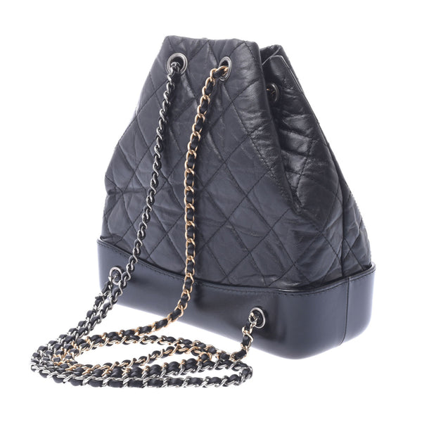 CHANEL Chanel Gabriel Small Backpack Black Silver/Gold Fittings Ladies Calf Luc Daypack A Rank Used Ginzo